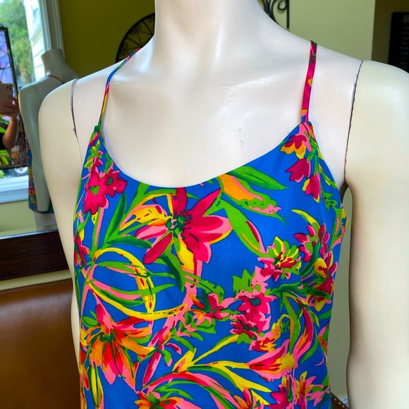 J Crew 💙💗 racer floral tank. Adjustable straps. Excellent condition - Picture 4 of 4